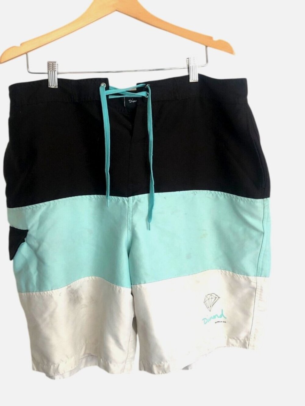 DIAMOND-MENS PULLOVER STRING TIE SIDE /BACK POCKETS SWIMMING TRUNK SIZE WAIST 36